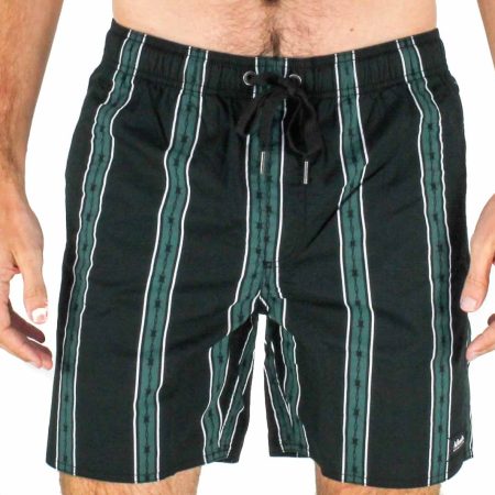 Afends Baywatch Bank Robber Black Boardshorts Front