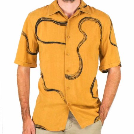 Afends Paradiso Short Sleeve Honey Shirt Front