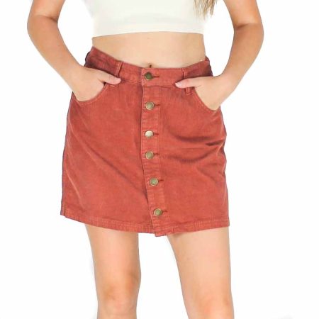 Billabong Cacao Good Life Cord Skirt- Front