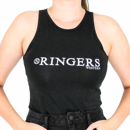 Ringers Western Morgan Cut Black Tank - Front