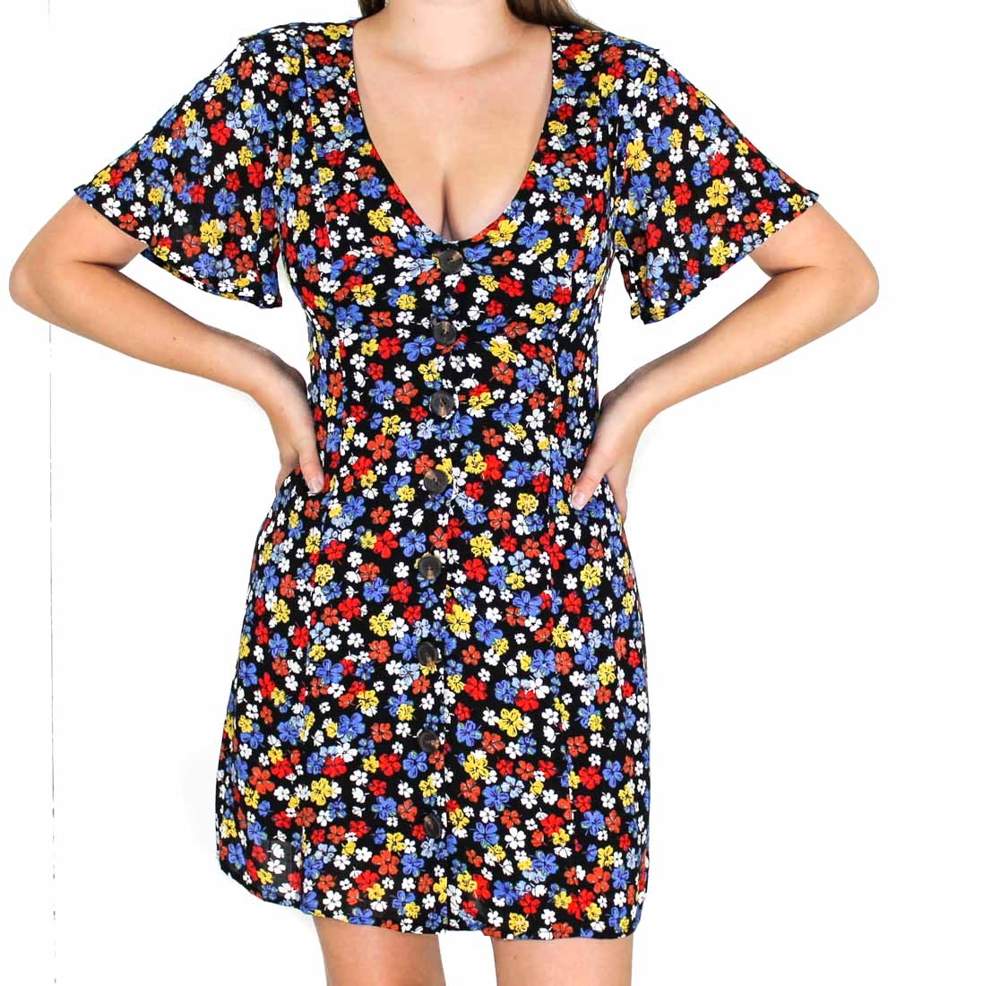 Minkpink Belle Flower Multicoloured Dress- Front