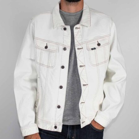 Lee 101 White Denim Jacket- Front