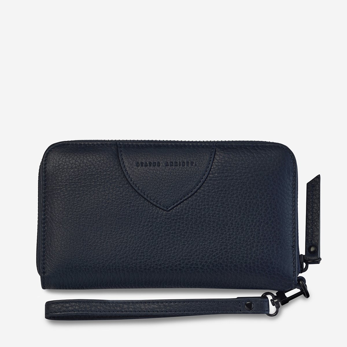 Status Anxiety Moving On Navy Blue Wallet-Front