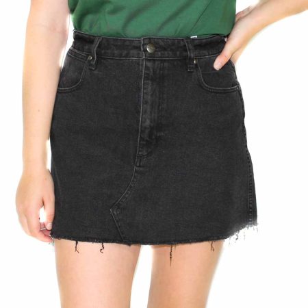 Wrangler Repair Black Mini Skirt-Front