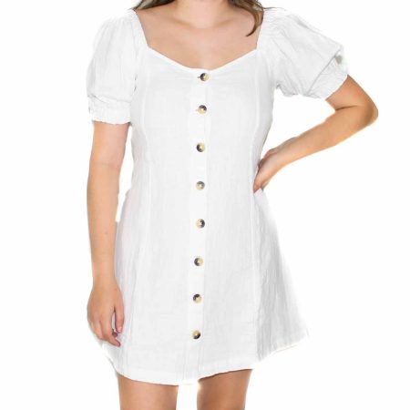 Billabong White Chloe Dress-Front